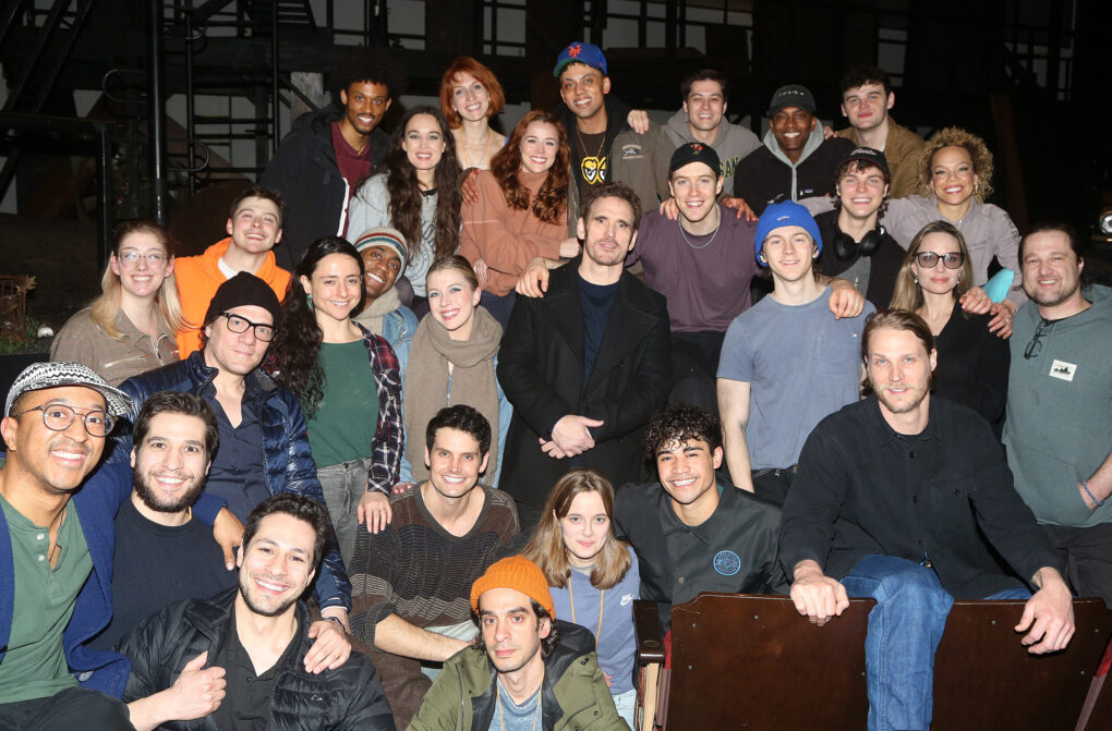 Angelina Jolie and Vivienne Jolie-Pitt with the cast and company backstage at the new musical based on the classic book "The Outsiders" on Broadway at The Bernard B. Jacobs Theatre on April 3, 2024 in New York City | Source: Getty Images